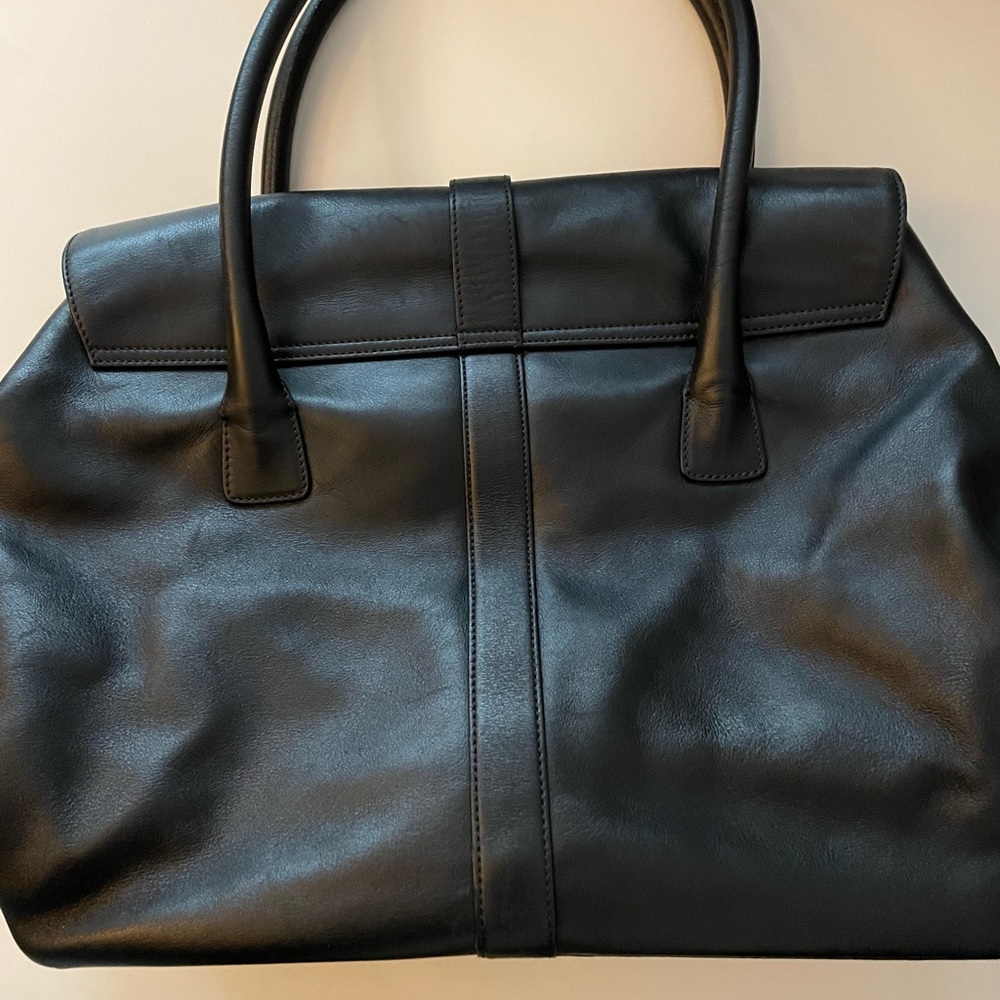 Authentic Chanel Vintage Black CC Turn-lock Leather Satchel - Picture 4 of 13